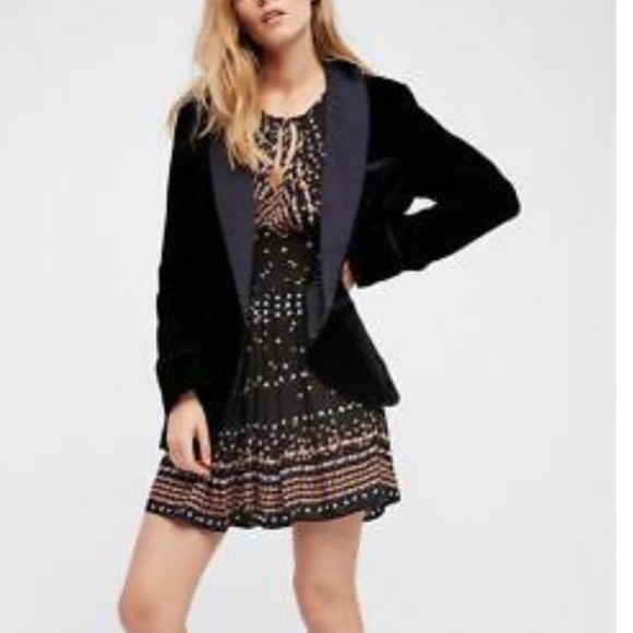 Free People Coryn Print Dress, backless sz 2 - Picture 6 of 10